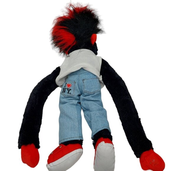 I Love NY Fuzzhead wig Monkey Chimp red white black Plush Stuffed Animal RWL Inc - Picture 4 of 9